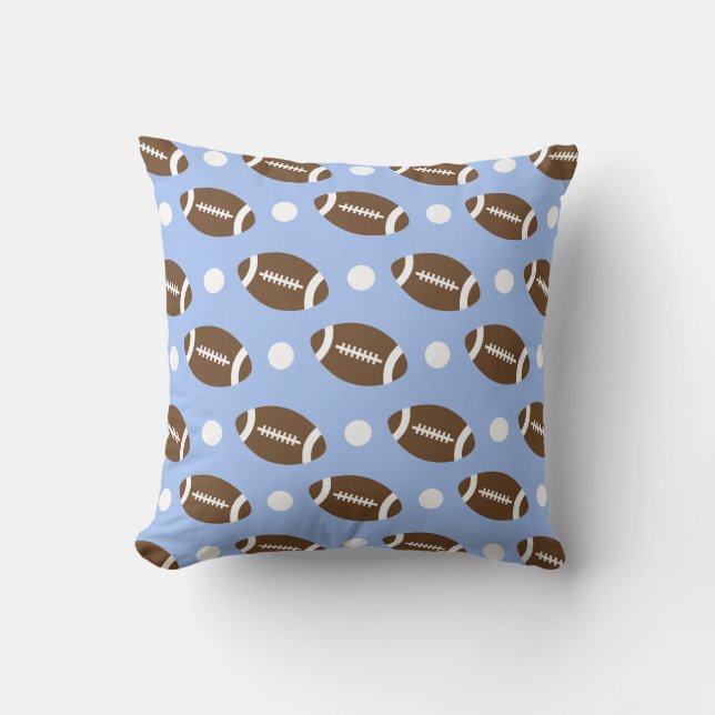 Baby Blue Football, White Polka Dots.gif Kissen (Vorderseite)