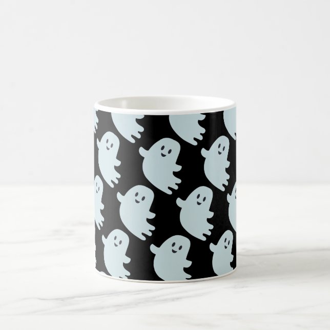 Baby Blue Ghosts Halloween auf Black Kaffeetasse (Mittel)