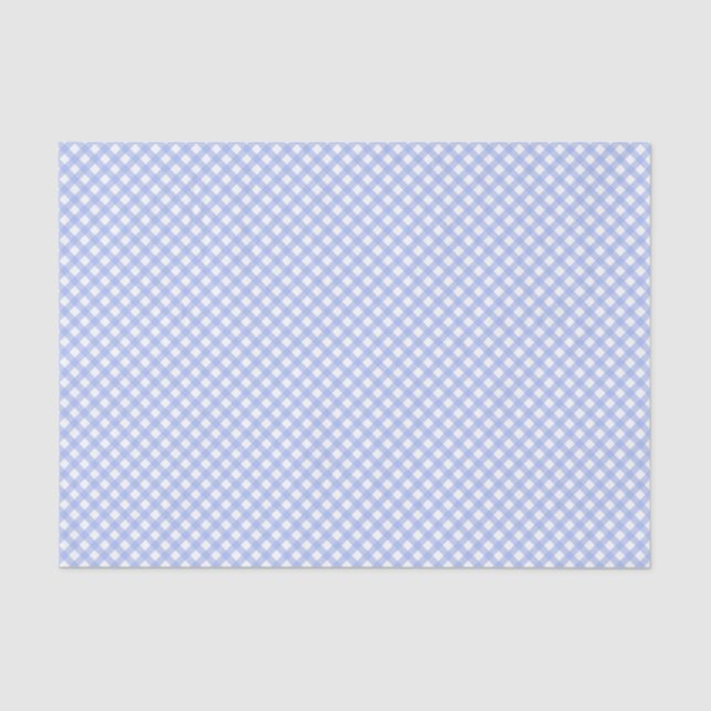 Baby Blue Gingham Pattern Seidenpapier (Vorderseite)
