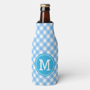 Baby Blue Gingham Personalize Monogram Flaschenkühler