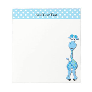 Baby Blue Giraffe Baby Shower Theme Notizblock