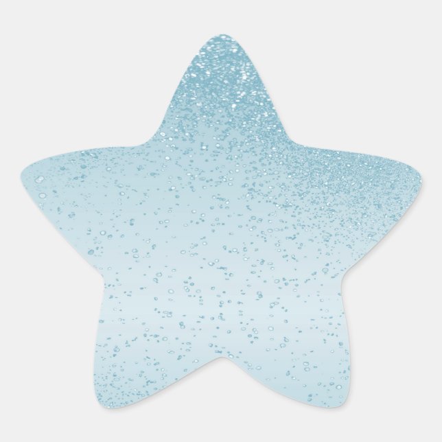 Baby Blue Glitzer Stern-Aufkleber (Vorderseite)