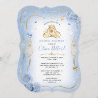 Baby Blue Gold Cinderella Princess Brautparty