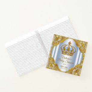 Baby Blue Gold Prince Baby Duschgeschenk Notizbuch
