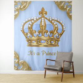 Baby Blue Gold Prince Extra große Baby-Background Wandteppich