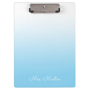 Baby Blue Gradient Personalisiert Teacher Klemmbrett