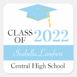 Baby Blue Graduation Party Gefallen Dankeschön Lab Quadratischer Aufkleber