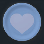 Baby Blue Heart  Pappteller<br><div class="desc">Dieser Teller zeichnet sich durch ein prächtig babyblaues Herz aus.</div>