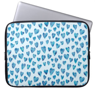 Baby blue heart watercolor Laptop Hülle / Gehäuse Laptopschutzhülle