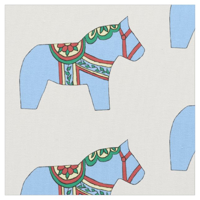 Baby Blue Horse Fabric Stoff (Nahaufnahme)