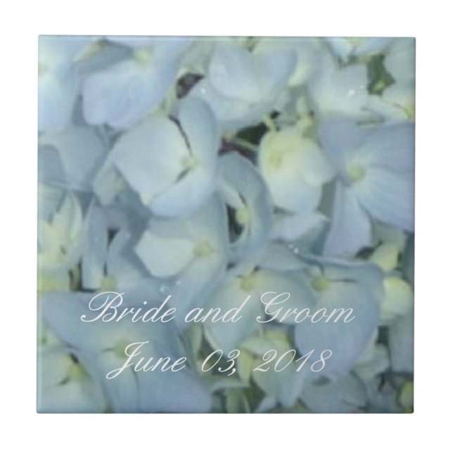 Baby Blue Hydrangeas Fliese (Vorderseite)