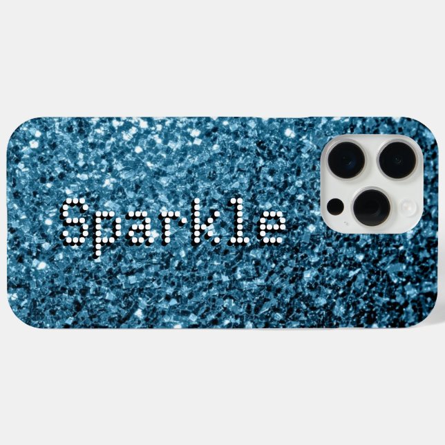 Baby Blue Imitats Glitzer Glitzern Ihr Text Case-Mate iPhone Hülle (Rückseite (Horizontal))