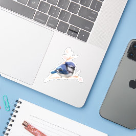 Baby Blue Jay Bird Custom-Cut Vinyl Sticker