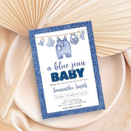 Baby Blue Jean Baby Shower Einladung