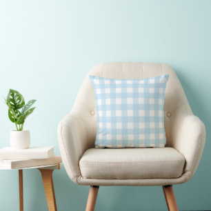 Baby Blue Kariert 16x16 Kissen