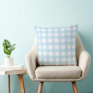 Baby Blue Kariert 20x20 Throw Kissen