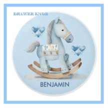 Baby Blue Kinderzimmer Rocking Horse Name Drawer