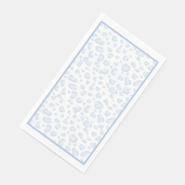 Baby Blue Leopard Print Serviette (Ecke)