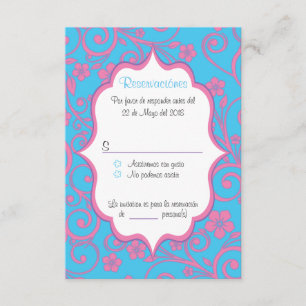 Baby Blue & Light Pink Quinceañera Spanische UAWG Einladung