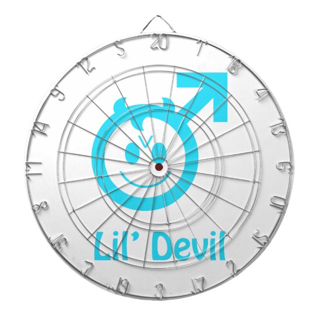 Baby Blue Lil Devil Male Symbol Dartscheibe (vorne)