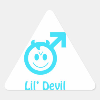 Baby Blue Lil Devil Male Symbol Dreieckiger Aufkleber