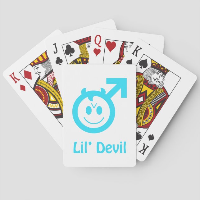Baby Blue Lil Devil Male Symbol Spielkarten (Rückseite)