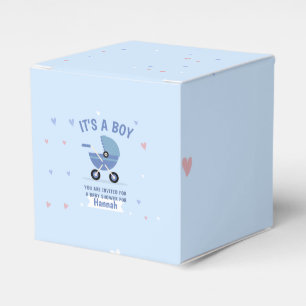 Baby Blue Minimalistisch Boy Baby Dusche Einladung Geschenkschachtel