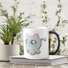 Baby Blue Mit Augen Round Kitten Verwandlungstasse