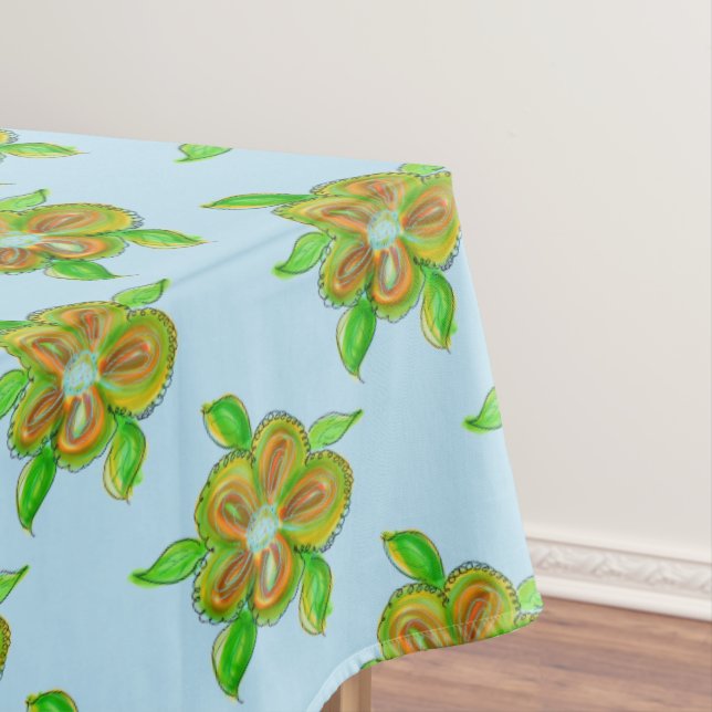 Baby Blue mit Grüntönen Tischdecke (Beispiel)