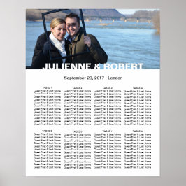 Baby Blue Modern Foto Hochzeitskarte Poster