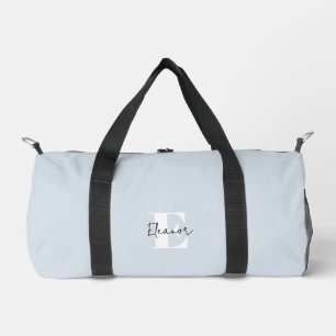 Baby Blue Modern Minimalistisch Mit Monogramm Duffle Bag
