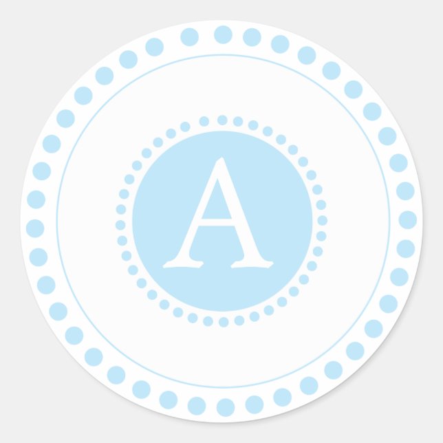 Baby Blue - Monogram Umschlag Aufkleber (Vorderseite)