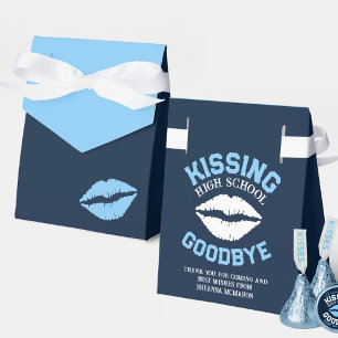 Baby Blue & Navy Kissing School Goodbye Abschluss Geschenkschachtel