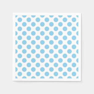 Baby Blue on White Large Size Polka Dots Paper Serviette