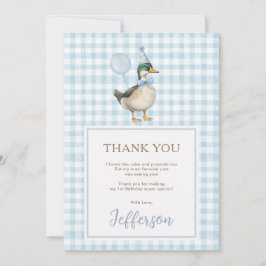 Baby Blue One Lucky Duck 1. Geburtstag Dankeskarte