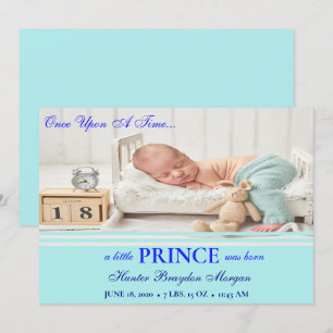 Baby Blue Overlay Geburtserklärung Einladung