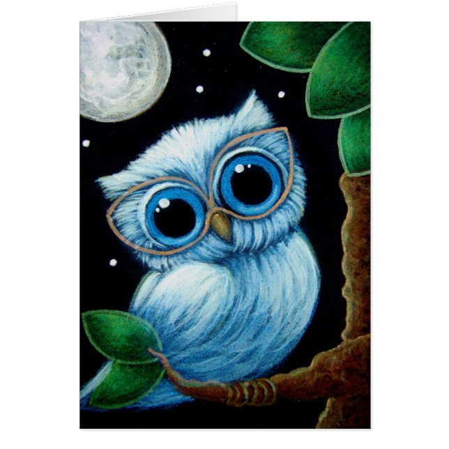 BABY BLUE OWL MIT EYEGLASSENKARTE (Vorne)