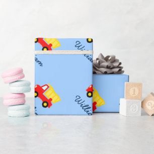 Baby Blue Packpapier mit Spielzeug-Müllwagen
