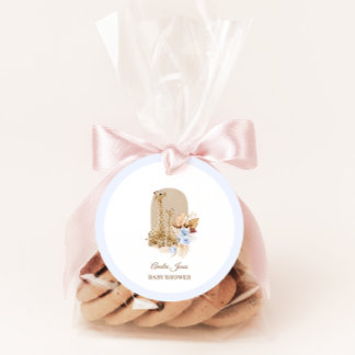 Baby Blue Pampas Grass Giraffe Baby Dusche Geschenkanhänger
