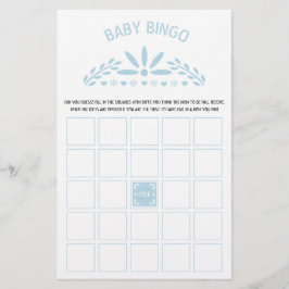 Baby blue Papado Picado Baby Shower Bingo Spiel Flyer