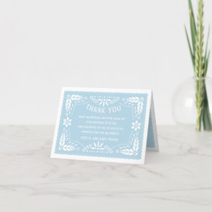 Baby blue papel picado im mexikanischen Stil Babyd Dankeskarte