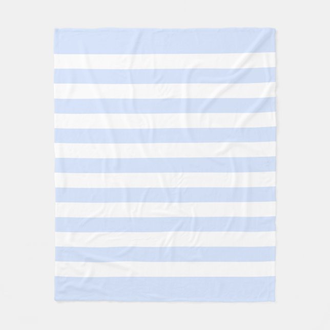 Baby Blue Pastel & White Lines Muster Fleecedecke (Vorderseite)