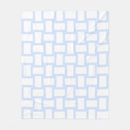 Baby Blue Pastell & White Weave Design Fleecedecke