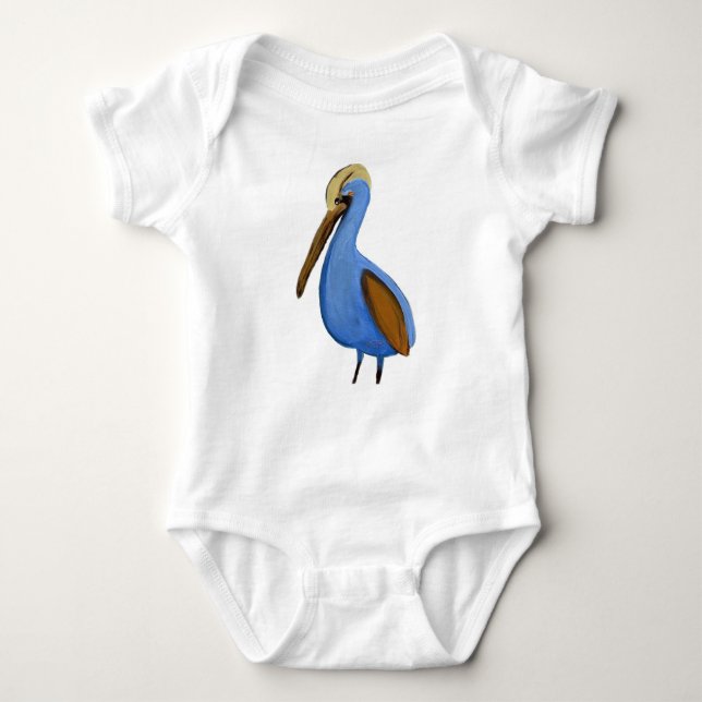 Baby Blue Pelican Baby Strampler (Vorderseite)