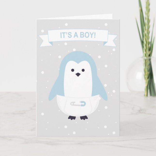 Baby Blue Penguin Card Karte (Vorderseite)