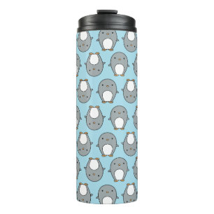 Baby Blue Pinguin Pattern Thermosbecher