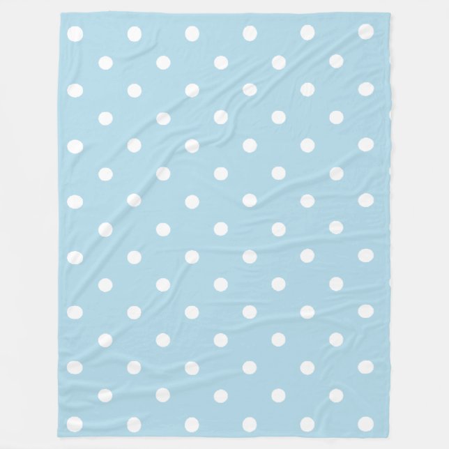 Baby Blue Polka Dots Fleecedecke (Vorderseite)