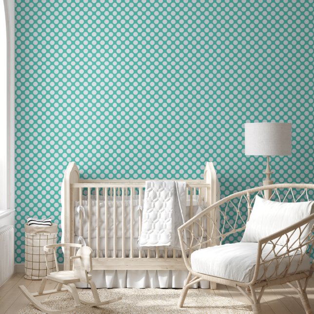 Baby Blue Polka-Dots Tapete (Kinder)
