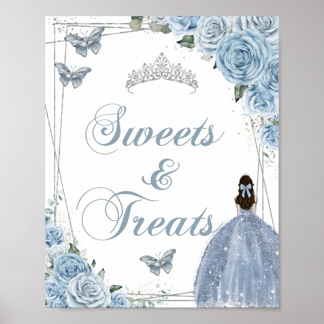 Baby Blue Princess Butterfys Silver Sweet Leckerei Poster (Vorne)