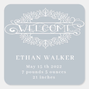 Baby Blue Quadratischer Aufkleber